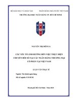 Luận văn các yếu tố Ảnh hưởng Đến việc thực hiện chuyển Đổi số tại các ngân hàng thương mại cổ phần tại việt nam