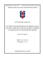 Các nhân tố Ảnh hưởng Đến quyết Định mua hàng ngẫu hứng trên trang thương mại Điện tử shopee của khách hàng tại thành phố hồ chí minh