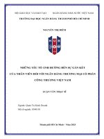 Luận văn những yếu tố Ảnh hưởng Đến sự gắn kết của nhân viên Đối với ngân hàng thương mại cổ phần công thương việt nam