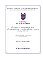 Tác Động của sự gia nhập fintech Đến hiệu quả hoạt Động của ngân hàng thương mại tại việt nam