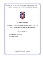 Luận văn giải pháp nâng cao hiệu quả huy Động vốn tại ngân hàng thương mại cổ phần nam Á