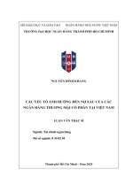 Luận văn các yếu tố Ảnh hưởng Đến nợ xấu của các ngân hàng thương mại cổ phần tại việt nam