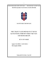 Thực trạng và giải pháp quản lý nợ xấu tại ngân hàng trách nhiệm hữu hạn một thành viên public việt nam   chi nhánh chợ lớn