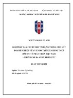 Giải pháp hạn chế rủi ro tín dụng trong cho vay doanh nghiệp vừa và nhỏ tại ngân hàng thương mại cổ phần Đầu tư và phát triển việt nam   chi nhánh ba mươi tháng tư