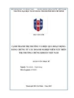 Luận văn cạnh tranh thị trường và hiệu quả hoạt Động bằng chứng từ các doanh nghiệp niêm yết trên thị trường chứng khoán việt nam