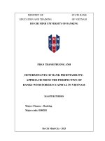 Determinants of bank profitability approach from the perspective of banks with foreign capital in vietnam