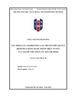 Luận văn tác Động của marketing lan truyền Đến quyết Định mua hàng dược phẩm trực tuyến của người tiêu dùng thành phố hồ chí minh