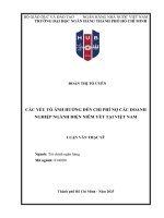 Luận văn các yếu tố Ảnh hưởng Đến chi phí nợ các doanh nghiệp ngành Điện niêm yết tại việt nam
