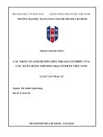 Luận văn các nhân tố Ảnh hưởng Đến thị giá cổ phiếu của các ngân hàng thương mại cổ phần việt nam