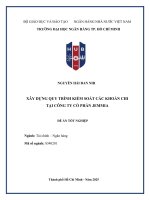 Xây dựng quy trình kiểm soát các khoản chi tại công ty cổ phần jemmia