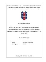 Nâng cao hiệu quả hoạt Động kinh doanh tại ngân hàng thương mại cổ phần phương Đông   phòng giao dịch phạm ngọc thạch một phân tích thực tiễn