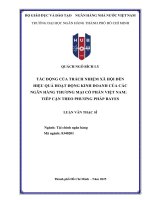 Luận văn tác Động của trách nhiệm xã hội Đến hiệu quả hoạt Động kinh doanh của các ngân hàng thương mại cổ phần việt nam tiếp cận theo phương pháp bayes