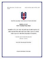 Nghiên cứu các yếu tố liên quan Đến mạng xã hội Ảnh hưởng Đến kết quả học tập của sinh viên Ở tp hcm