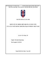 Nhân tố tác Động Đến hệ số an toàn vốn của các ngân hàng thương mại cổ phần việt nam