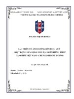 Luận văn các nhân tố Ảnh hưởng Đến hiệu quả hoạt Động huy Động vốn tại ngân hàng thương mại cổ phần hàng hải việt nam   chi nhánh bình dương