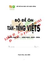 Fg bộ Đề kiểm tra giữa học kì 1 môn toán   tiếng việt lớp 5 kết nối