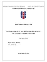 Luận văn factors affecting the net interest margin of vietnamese commercial banks