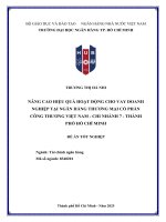 Nâng cao hiệu quả hoạt Động cho vay doanh nghiệp tại ngân hàng thương mại cổ phần công thương việt nam   chi nhánh 7 thành phố hồ chí minh