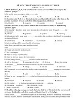 Đề kiểm tra giữa HKI môn Tiếng Anh Global Success 10 - Unit 1,2,3 [có kèm file nghe]