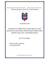 Giải pháp cải thiện chất lượng dịch vụ ngân hàng số tại ngân hàng thương mại cổ phần công thương việt nam   chi nhánh thành phố hồ chí minh