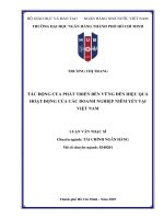 Luận văn tác Động của phát triển bền vững Đến hiệu quả hoạt Động của doanh nghiệp niêm yết tại việt nam