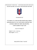 Luận văn tác Động của chuyển Đổi số Đến hoạt Động kinh doanh của các ngân hàng thương mại cổ phần niêm yết trên thị trường chứng khoán việt nam
