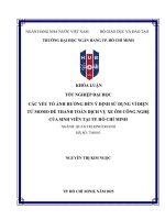 Các yếu tố Ảnh hưởng Đến Ý Định sử dụng ví Điện tử momo Để thanh toán dịch vụ xe Ôm công nghệ của sinh viên tại tp hcm