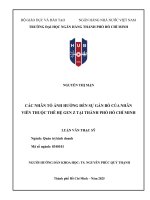 Luận văn các nhân tố Ảnh hưởng Đến sự gắn bó của nhân viên thế hệ gen z tại thành phố hồ chí minh