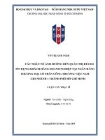 Luận văn các nhân tố Ảnh hưởng Đến quản trị rủi ro tín dụng khách hàng doanh nghiệp tại ngân hàng thương mại cổ phần công thương việt nam   chi nhánh 1 thành phố hồ chí minh