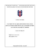 Luận văn các nhân tố tác Động Đến hành vi mua ngẫu hứng sản phẩm thời trang qua livestream trên sàn thương mại Điện tử shopee