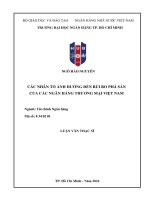 Luận văn các nhân tố Ảnh hưởng Đến rủi ro phá sản của các ngân hàng thương mại việt nam