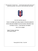 Nâng cao hiệu quả hoạt Động tín dụng khách hàng doanh nghiệp tại ngân hàng thương mại cổ phần nam Á   chi nhánh tân Định
