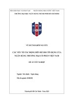 Các yếu tố tác Động Đến rủi ro tín dụng của ngân hàng thương mại cổ phần việt nam