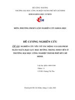 IUH - ĐỀ CƯƠNG NGHIÊN CỨU - NGHIÊN CỨU YẾU TỐ TÁC ĐỘNG VÀ GIẢI PHÁP NGĂN NGỪA BẠO LỰC HỌC ĐƯỜNG TRONG SINH VIÊN Ở TRƯỜNG ĐẠI HỌC CÔNG NGHIỆP THÀNH PHỐ HỒ CHÍ MINH.