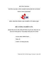 IUH - ĐỀ CƯƠNG NGHIÊN CỨU - Đề tài: Phân tích tìm hiểu những khó khăn trong việc học tiếng Anh của sinh viên Trường Đại học Công nghiệp Thành phố Hồ Chí Minh