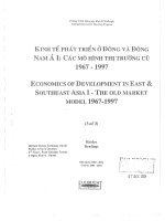 Kt 00070 KINH TẾ PHÁT TRIỂN Ở ĐÔNG Á & ĐÔNG NAM Á I - MÔ HÌNH THỊ TRƯỜNG CŨ 1967-1997