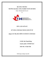 IUH - TIỂU LUẬN KỸ NĂNG LÃNH ĐẠO TRONG KINH TẾ SỐ - GIÁ TRỊ, ĐẶC ĐIỂM VÀ HÀNH VI LÃNH ĐẠO