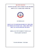 IUH - KLTN Luật kinh tế - PHÁP LUẬT VỀ KINH DOANH DỊCH VỤ MÔI GIỚI BẤT ĐỘNG SẢN Ở VIỆT NAM – THỰC TIỄN THỰC HIỆN TẠI THÀNH PHỐ HỒ CHÍ MINH