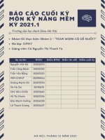 Bài tập lớn môn kĩ năng mềm: Bài tập lớn kỹ năng quản lý thời gian