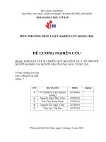 IUH - ĐỀ CƯƠNG NGHIÊN CỨU - Đề tài: KHẢO SÁT VỀ SỰ THIẾU HỤT NGUỒN LỰC Y TẾ ĐỐI VỚI NGƯỜI NGHÈO VÀ NGƯỜI GIÀ Ở VÙNG SÂU, VÙNG XA