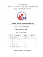 Báo cáo Đề tài hệ thống công nghệ web Đề tài website du lịch