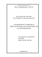 Giá trị nội dung và nghệ thuật trong những truyện hay viết cho thiếu nhi của trần hoài dương