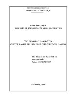 Ứng dụng Đạo hàm Để tìm cực trị và giá trị lớn nhất, nhỏ nhất của hàm số