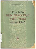 Tìm hiều NỀN GIÁO DỤC VIỆT NAM trước 1945