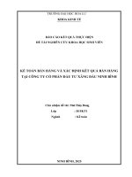 Kế toán bán hàng và xác Định kết quả bán hàng tại công ty cổ phần Đầu tư xăng dầu ninh bình