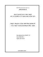 Thực trạng tăng trưởng kinh tế của việt nam giai Đoạn 2022  2024