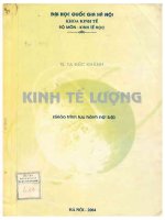 Kt 00002 KINH TẾ LƯỢNG (Giáo trình lưu hành nội bộ)