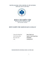 Báo cáo kiến tập khách sạn la dalat