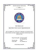 Nghiên cứu và Đưa ra các phương Án giải quyết mâu thuẫn trong tập thể lao Động tại vinmec dưới góc Độ tâm lý học quản trị