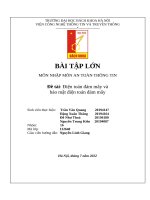 Bài tập lớn môn nhập môn an toàn thông tin Đề tài Điện toán Đám mây và bảo mật Điện toán Đám mây